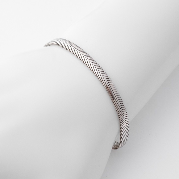 Vintage Italian Sterling Silver Snake Chain Bracelet Unisex Signed KA 925 Italy - Picture 2 of 3